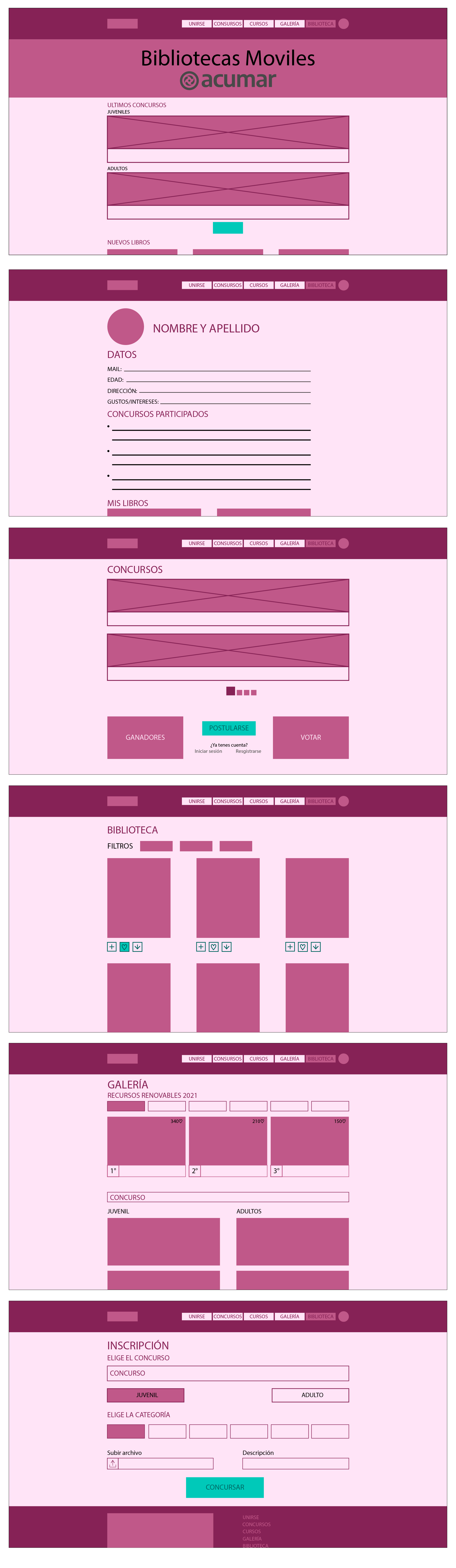 boceto de la webapp en escritorio