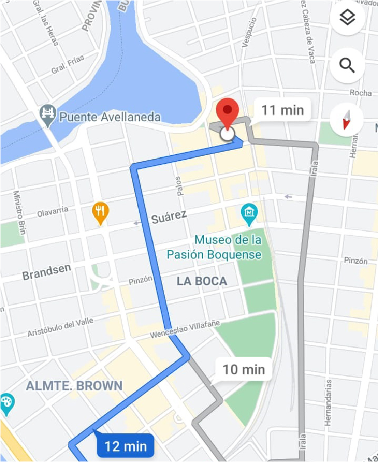 Navegación hacia Caminito