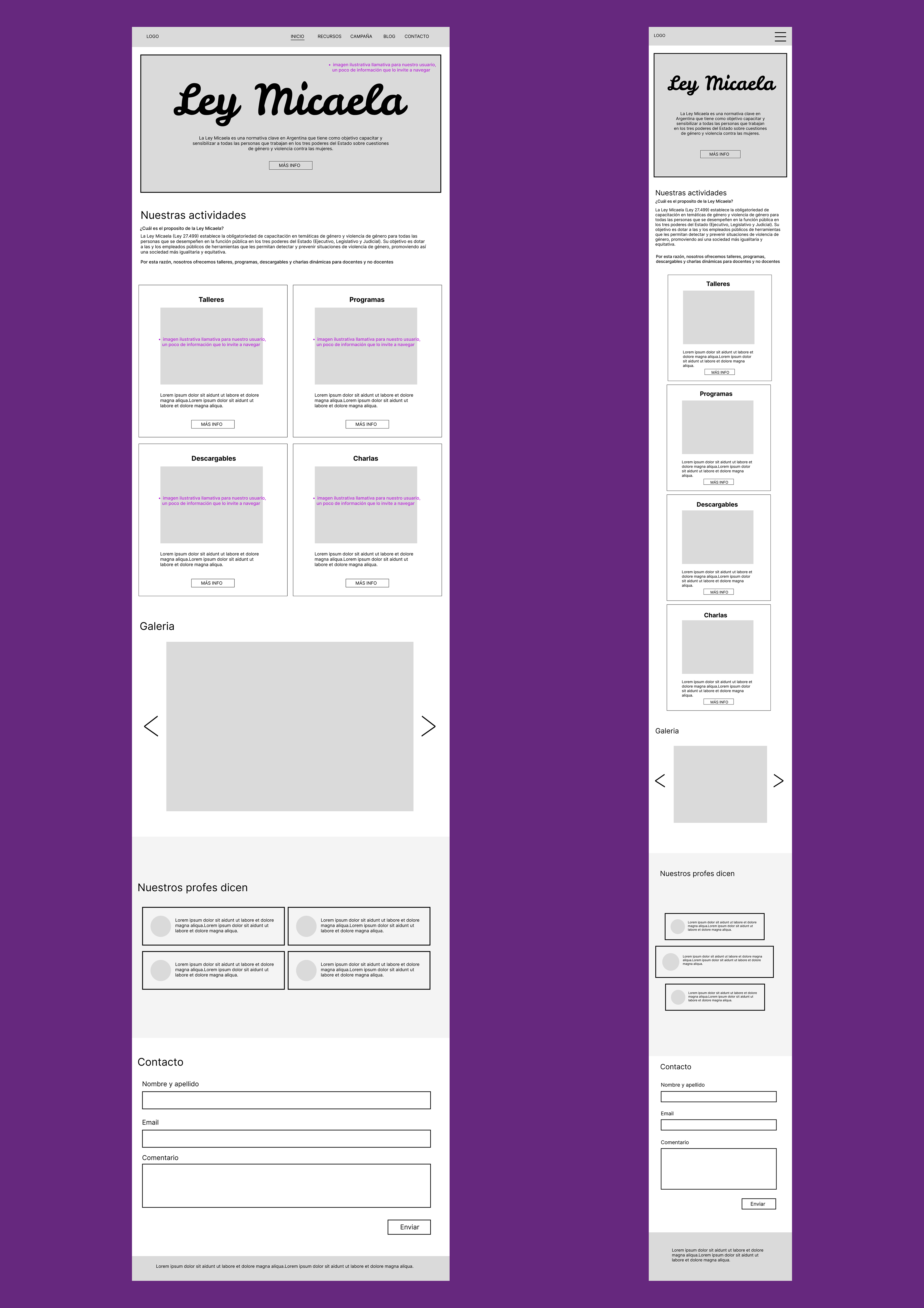 Prototipos de sitio web