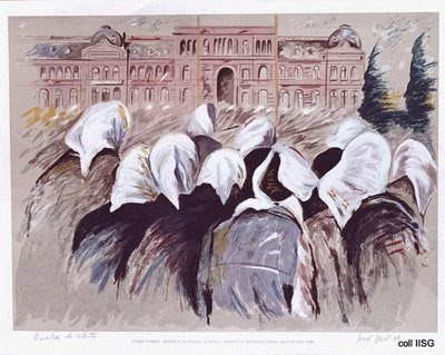 Pintura al óleo manos con pañuelos en los dedos