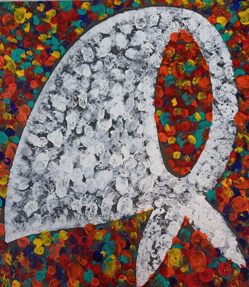 Pintura al óleo de pañuelo blanco